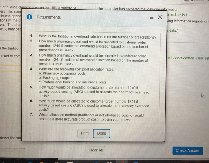 customers. The complexity of prescriptions filled by Westford (Click the icon to