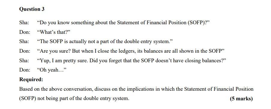 How to do Question 3? Please provide detailed explanation and calculation (if
