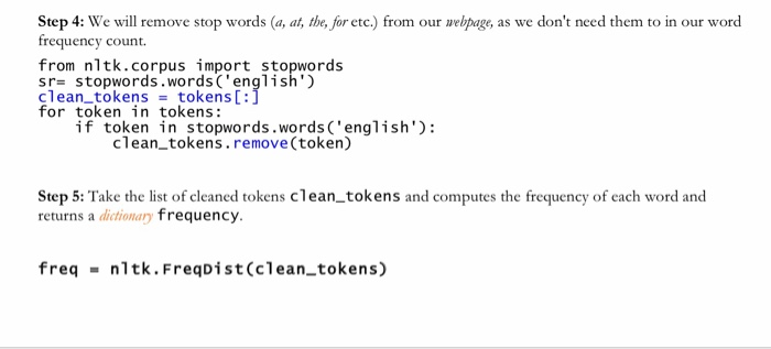 crawl a webpage and get the context (word frequency). Step 1: First,