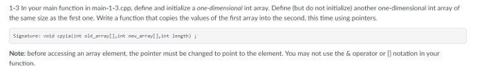  1-3 In your main function in main-1-3.cpp, define and initialize a