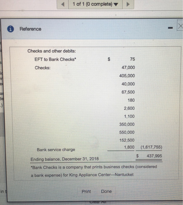 additional information.) Following is the chart of accounts for King Appliance Center
