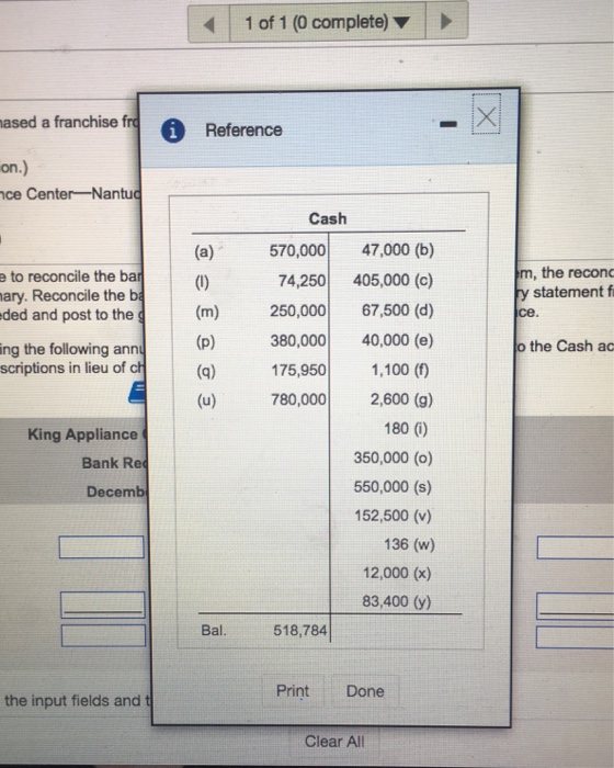 Nantucket. As a new business all beginning balances are $O. (Cick the