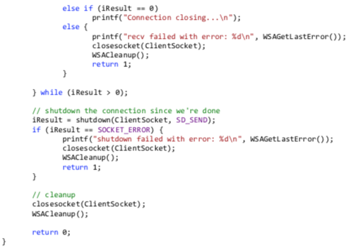 with error: ldin", WSAGetLastError)) freeaddrinfo(result); WSACleanup) return 1; I Setup the TCP