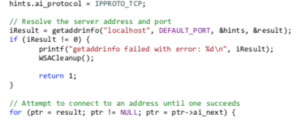 printf ("bind failed with error : freeaddrinfo(result); closesocket (ListenSocket) WSACleanup) return 1;