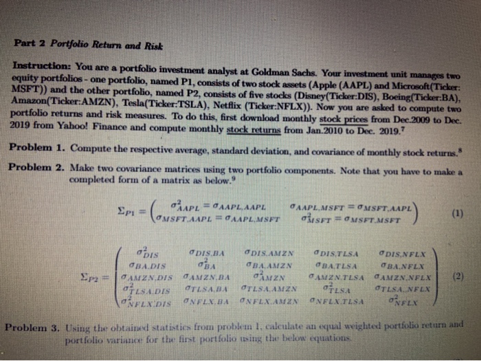 historical data from Jan. 2001 to Dec. 2019. Problem 1. Investigate important