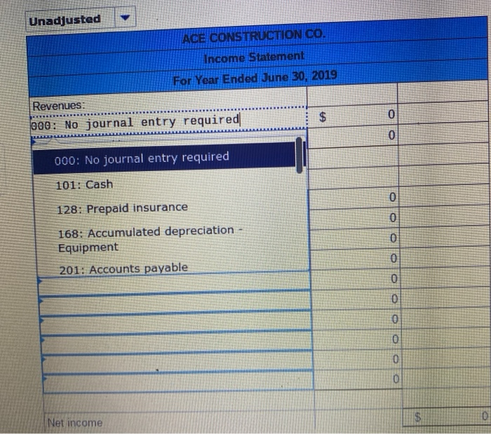 trial balance tab. The June 30, 2018, credit balance of the owner's