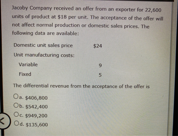 and is currently purchasing a part used in its manufacturing operations for