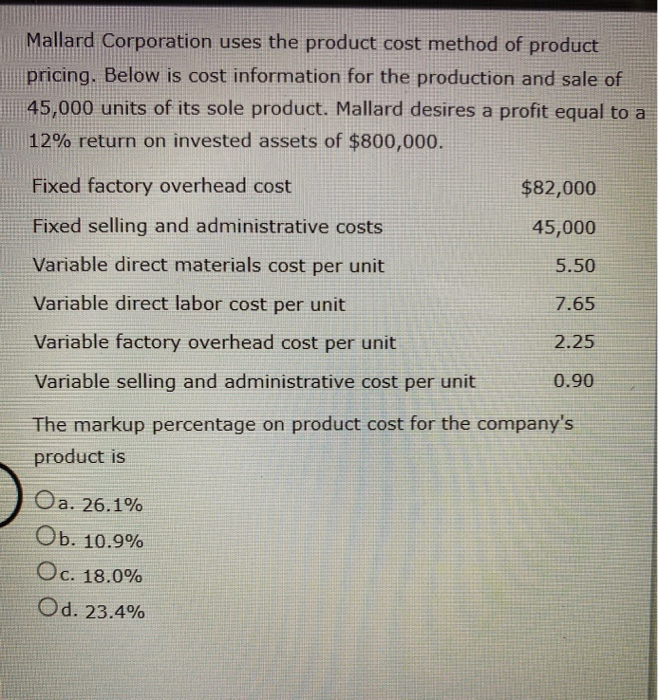 $17.00 per unit. The unit cost for the business to make the