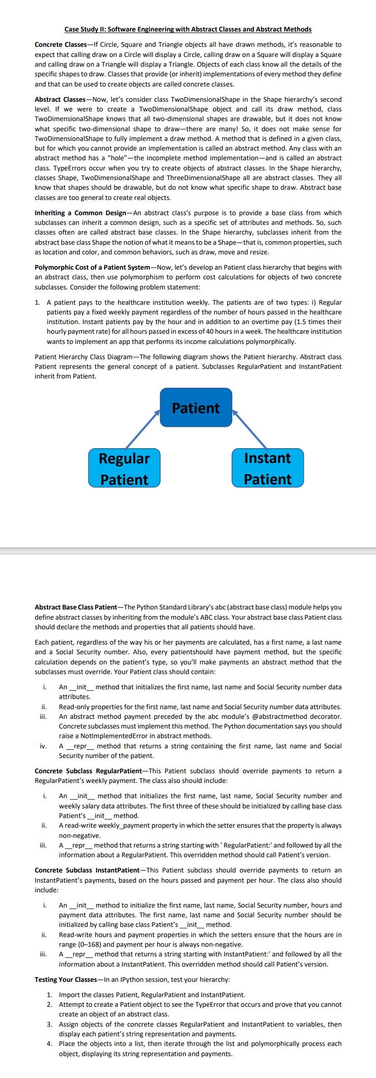  Case Study II: Software Engineering with Abstract Classes and Abstract Methods