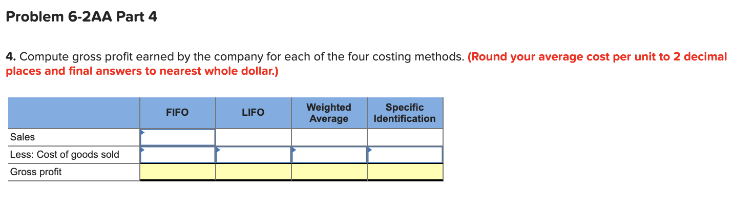 @ $45 per unit 410 units @ $50 per unit 430 units