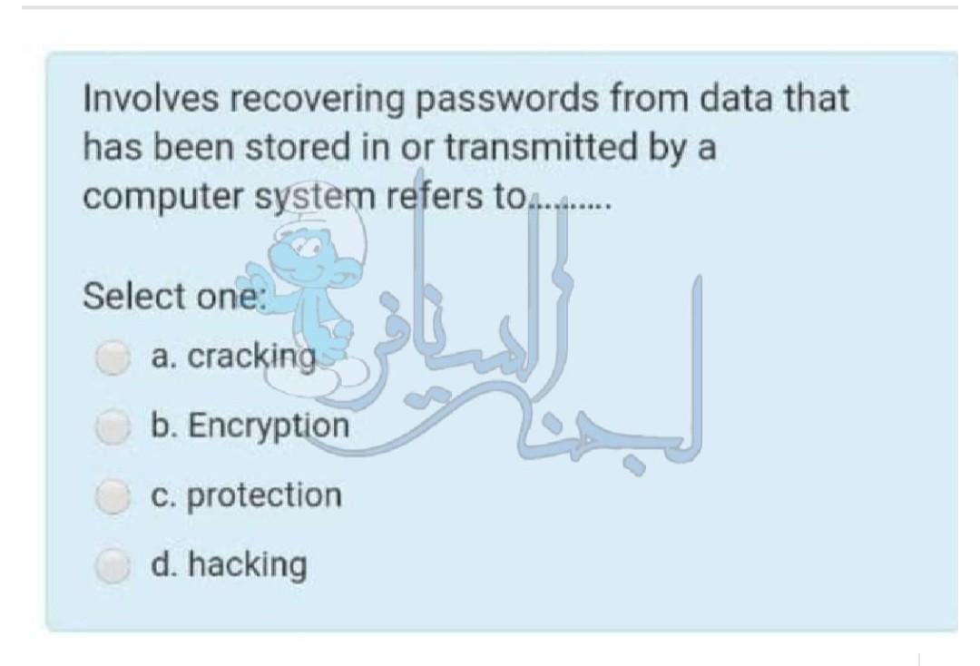  Involves recovering passwords from data that has been stored in or