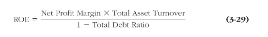 equity using the DuPont method as defined by equation (3-29) on page