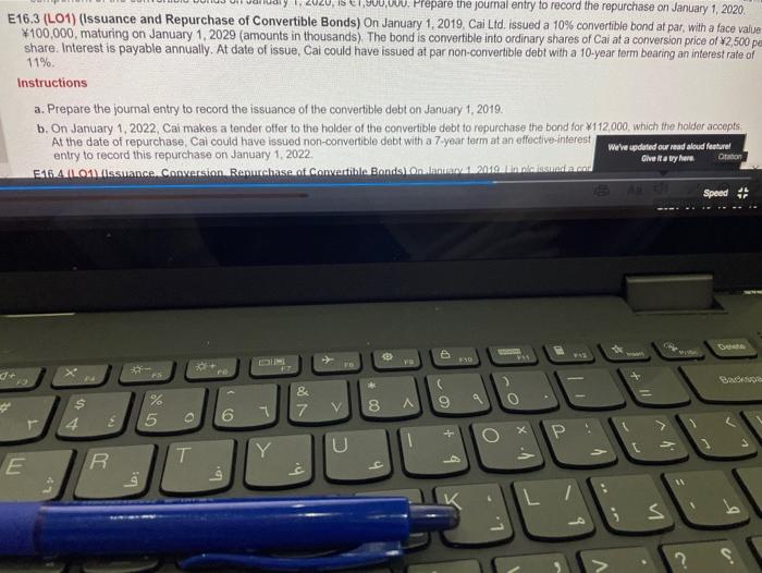  WU. Prepare the journal entry to record the repurchase on January