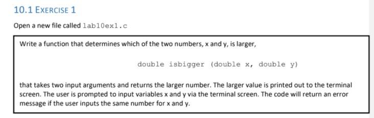  C Programming Need This ASAP Thank You!!! Topic : Functions 10.1