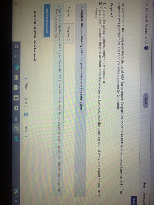  er 4 Homework Assignment A Saved Help Save & E Ches