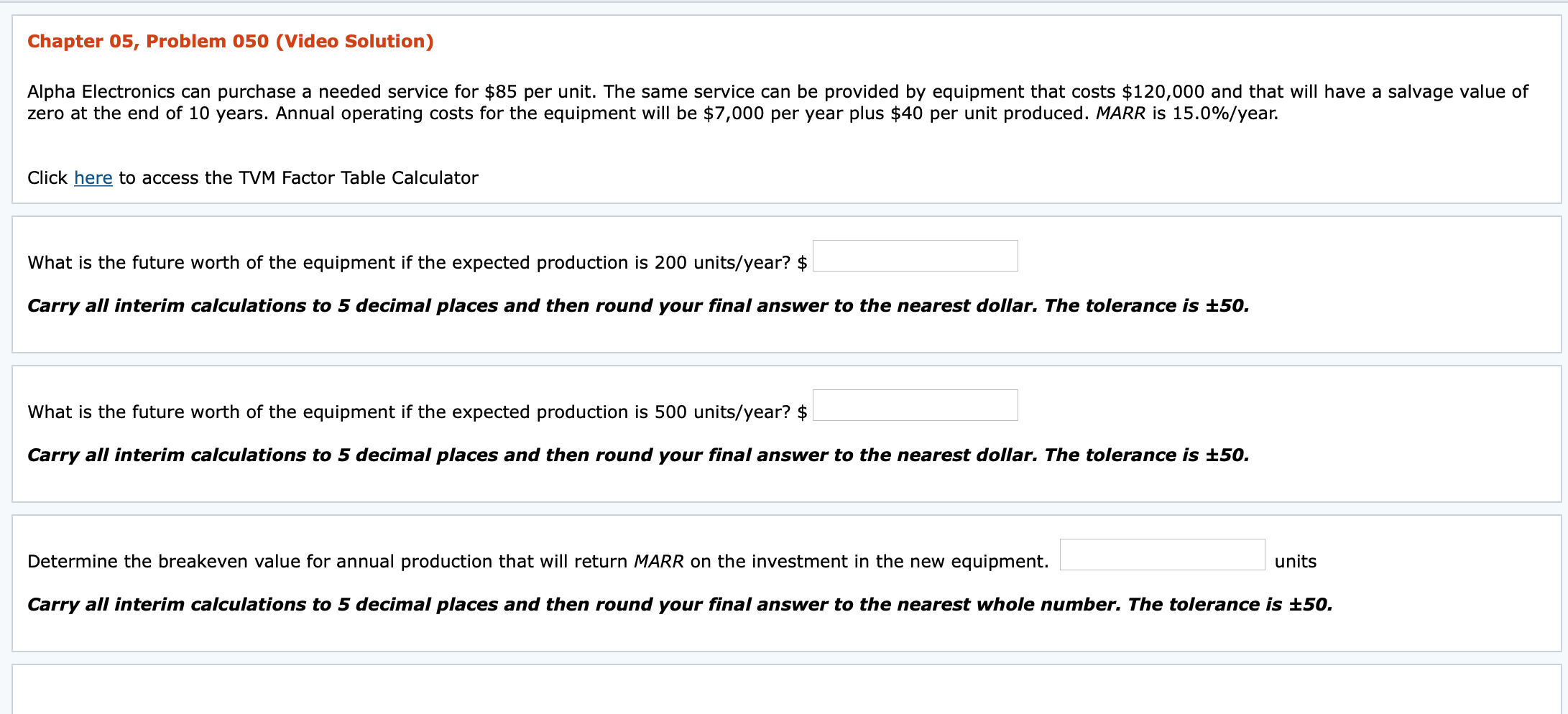 Chapter 05, Problem 050 (Video Solution) Alpha Electronics can purchase a
