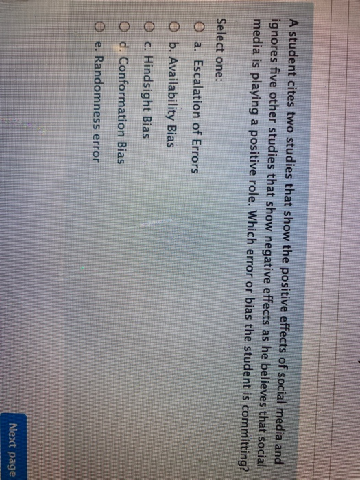  A student cites two studies that show the positive effects of