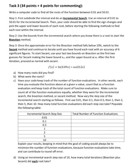  Task 3 (34 points + 4 points for commenting) Write a