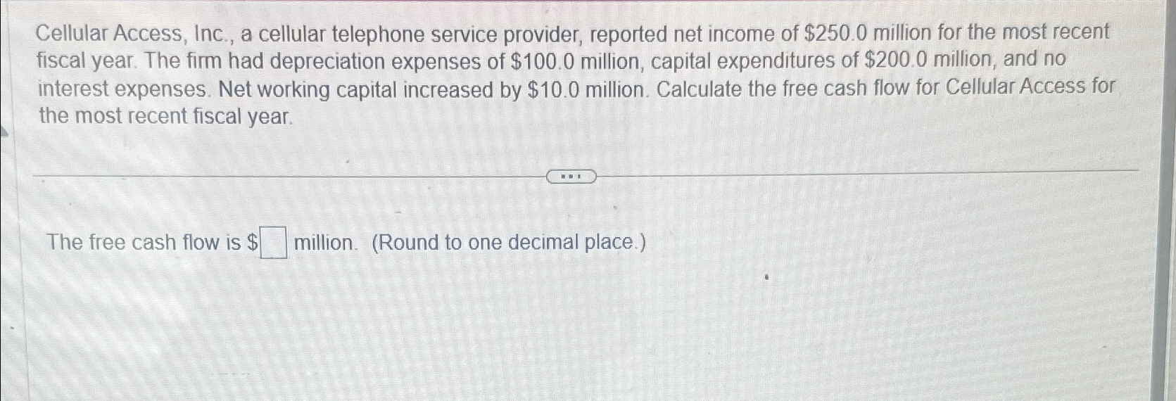  Cellular Access, Inc., a cellular telephone service provider, reported net income