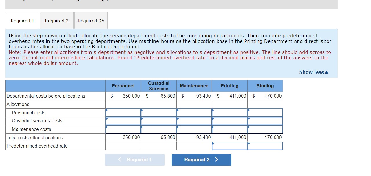 Use machine-hours as the allocation base in the Printing Department and direct
