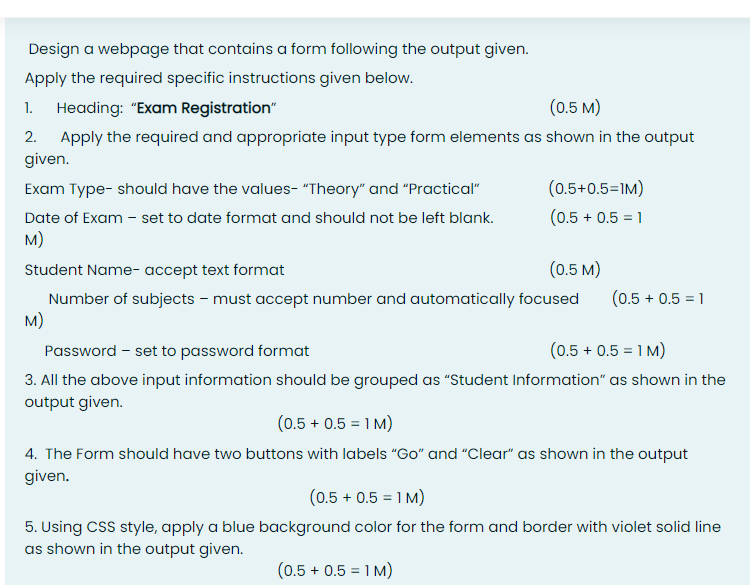 blue background color for the form and border with violet solid line
