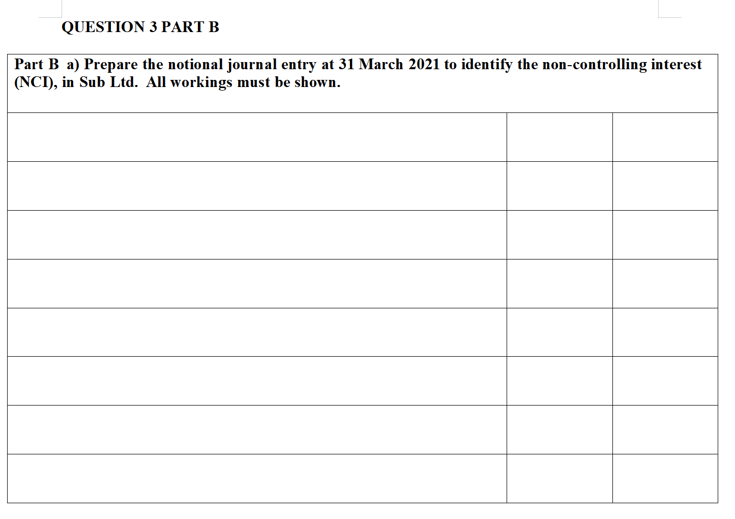 equity in Sub Ltd on 1 April 2004 for $1 000 000.