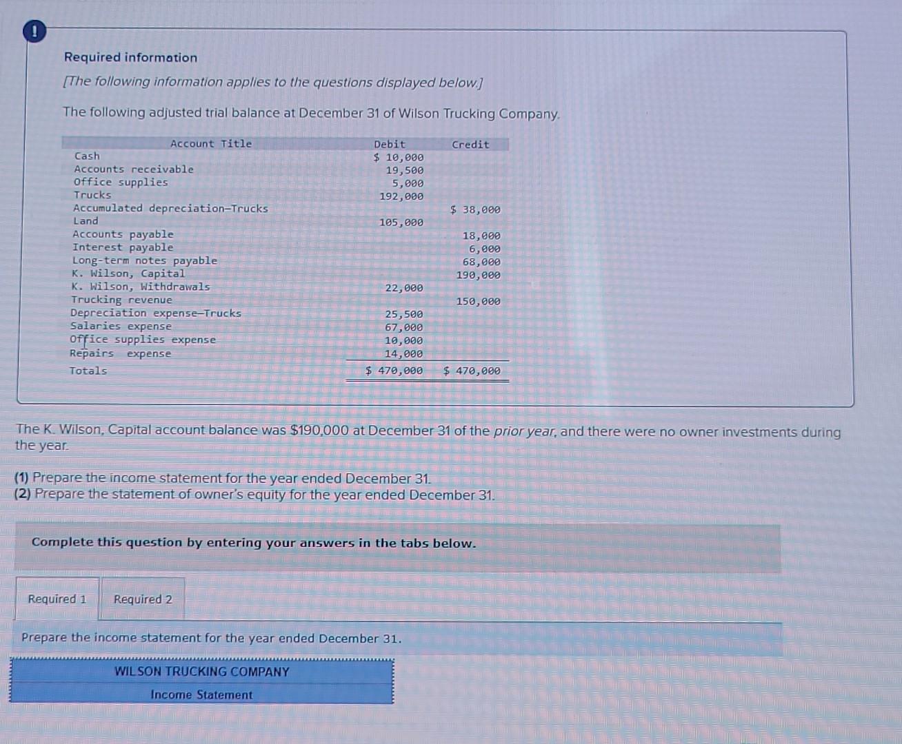  please answer in proper order Required information [The following information applies