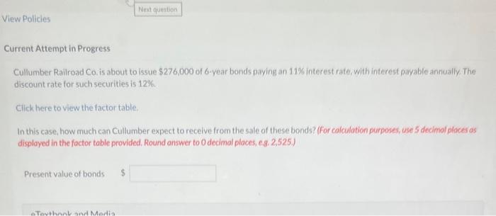  Current Attempt in Progress Cullumber Railroad Co. is about to issue