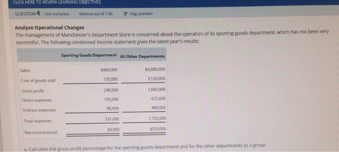  CLICK HERE TO REMEW LEARNINGOBECTIVES QUESTION 4 Not complete Marked out
