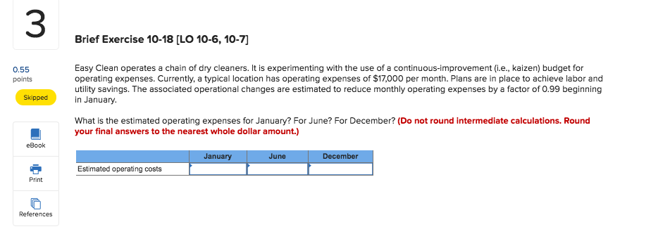  3 Brief Exercise 10-18 [LO 10-6, 10-7] Easy Clean operates a