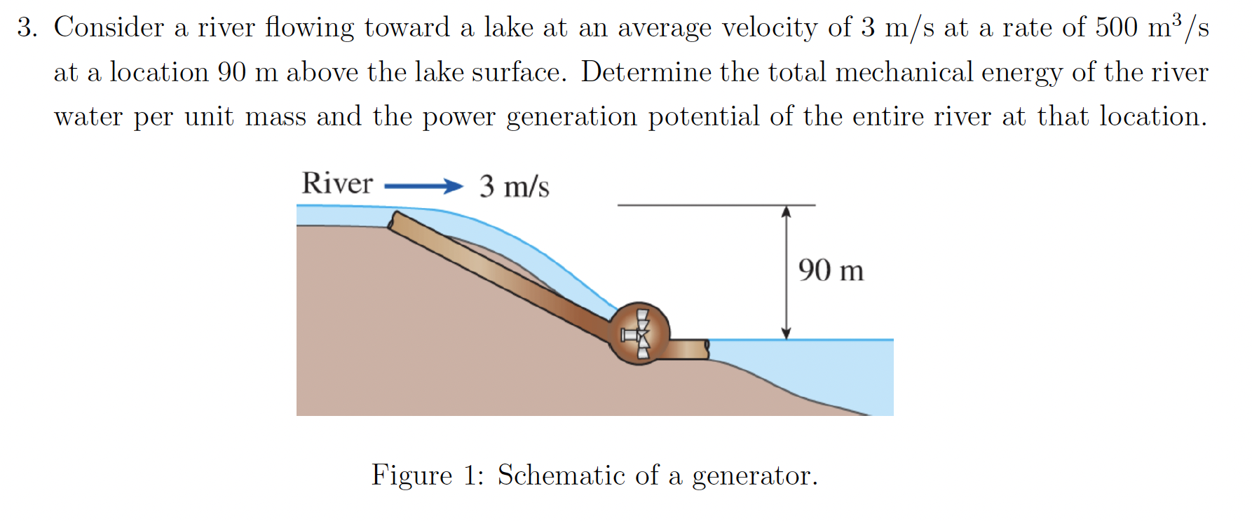23 Please kindly answer this question 3. Consider a river flowing toward