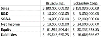  Please consider the financial information below and answer the questions listed.