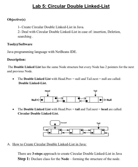 Solve the task based on the steps by java Objective(s) 1- Create