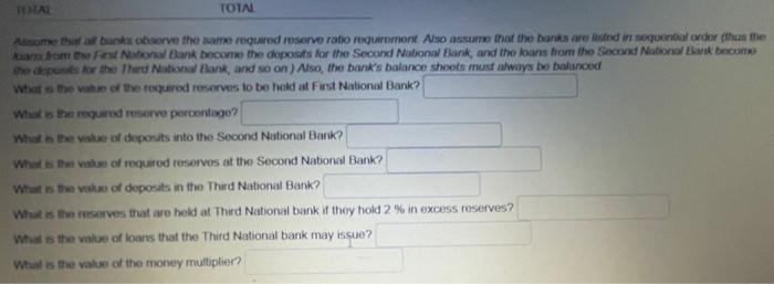 you. answer based on the info provided First National Bank Second National