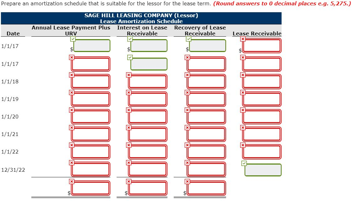 signs an agreement on January 1, 2017, to lease equipment to Cole
