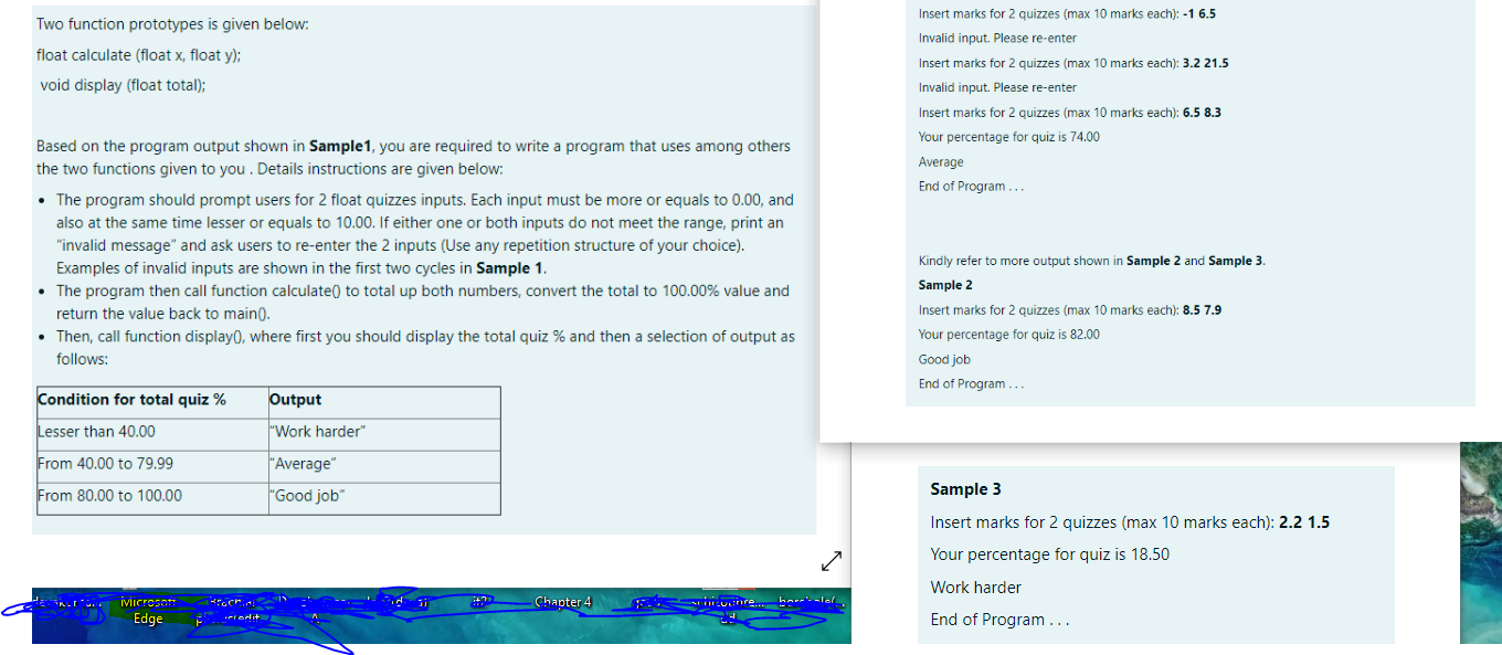  Two function prototypes is given below: float calculate (float x,float y);