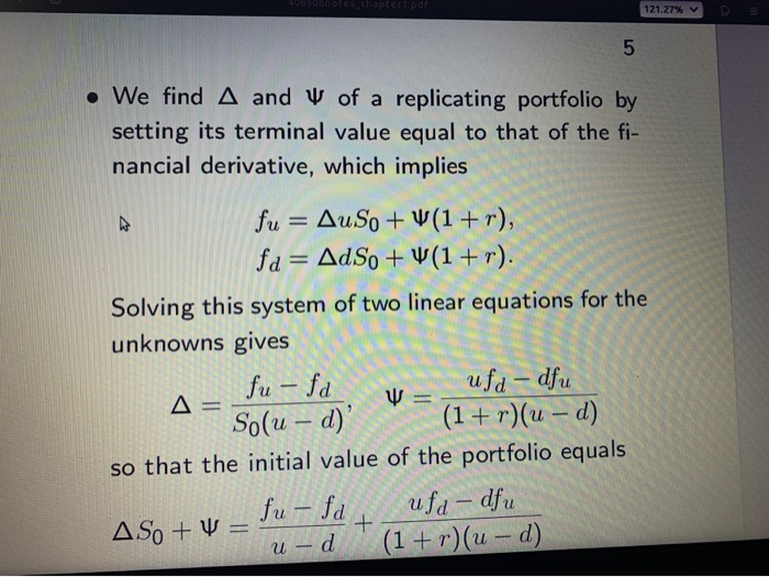 of the stocks are So and Y. Their values at time 1