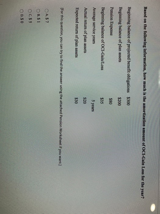  Based on the following information, how much is the amortization amount