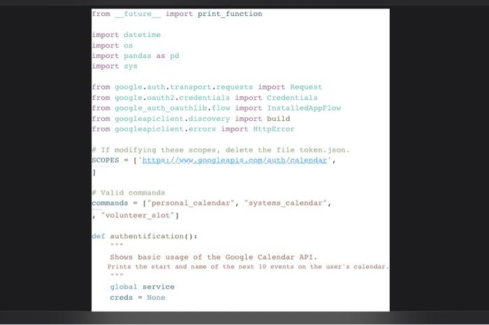 please use the ".csv" format. I have included the full code snippets