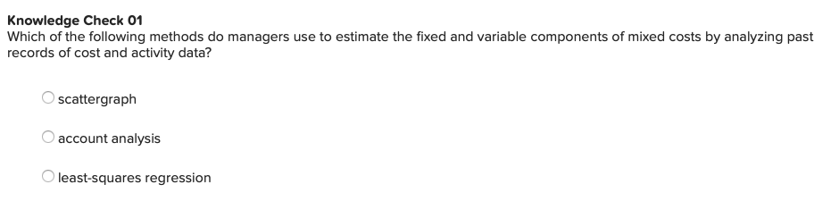 fixed costs Break-even point, loss area, and profit area Contribution margin Year-to-year