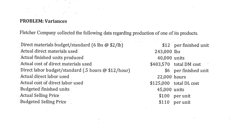 I need help finding all 10 variances and setting up the