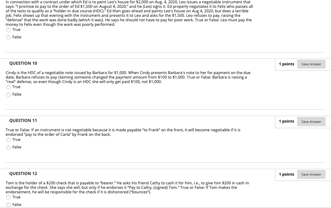  In connection with a contract under which Ed is to paint