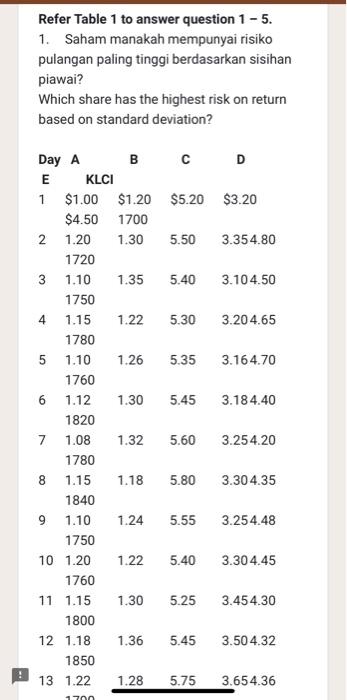  Please show step by step answer with computation in excel \begin{tabular}{|c|c|c|c|c|}
