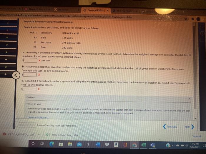  CANOWI now.com/kisignment/keAdhignmentMain door extensionLocatorprogresse Perpetual tventory Using Weighted Average Beginning inventory,