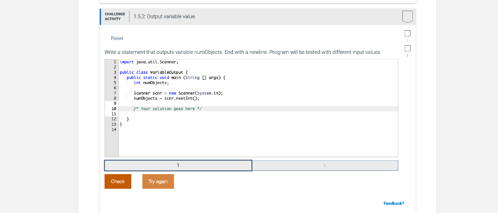  - CHALLENCE ACTVITY I 1.5.2 1.5.2: Output variable value. Raset Write