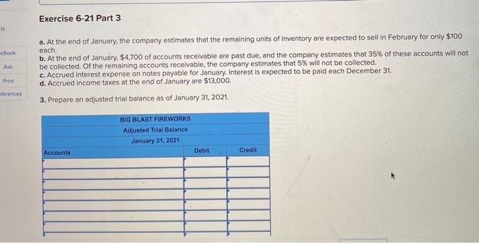 Fireworks includes the following account balances: Accounts Debit Credit Cash $ 23,300