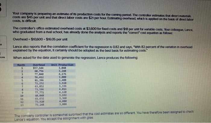 use Excel to perform a new regression analysis. (Round "intercept" value to