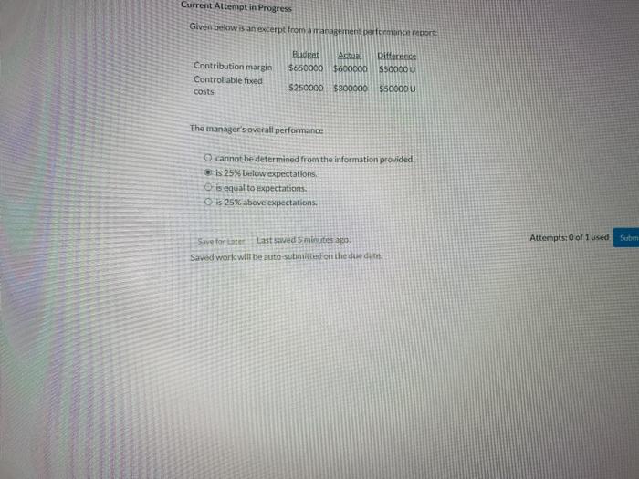  Current Attempt in Progress Given below is an excerpt from a