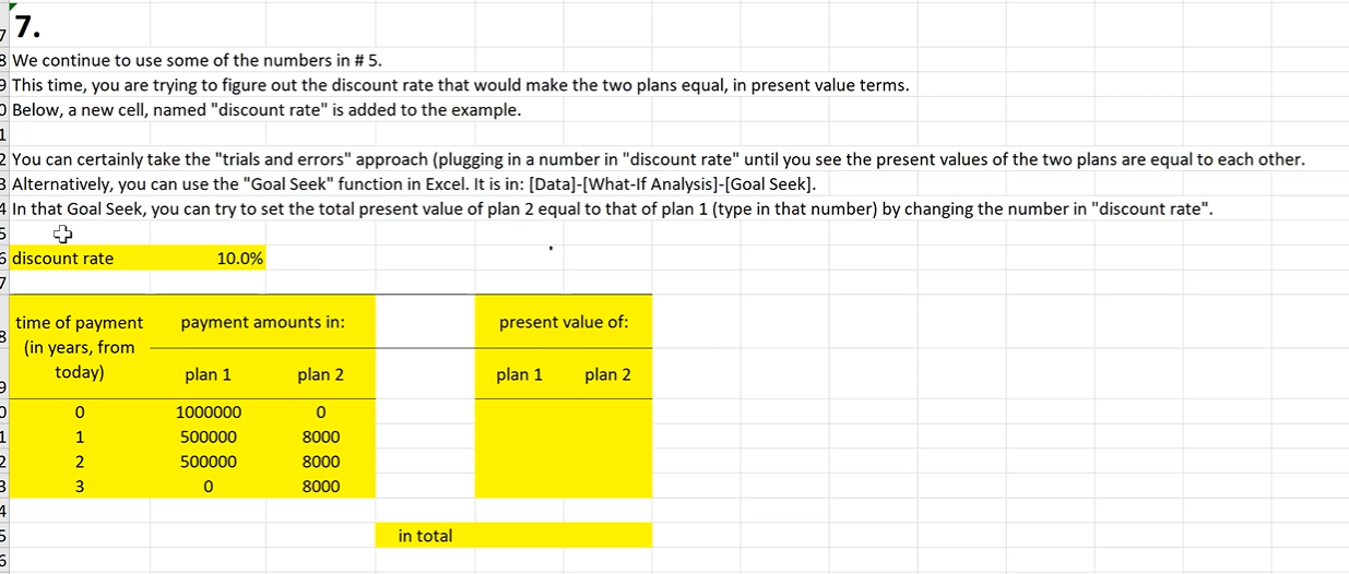 two payment plans. Since you are paying (not receiving) these amounts, the