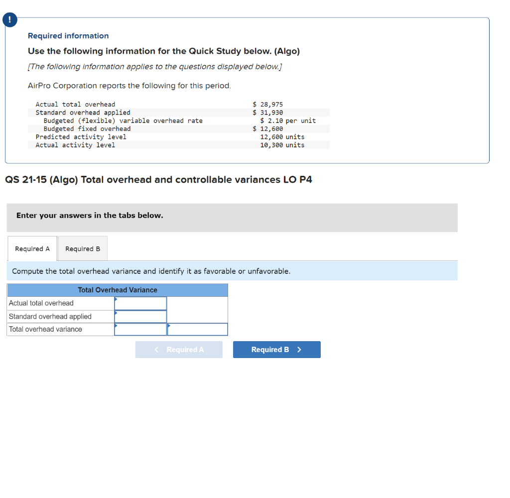 Required information Use the following information for the Quick Study below.